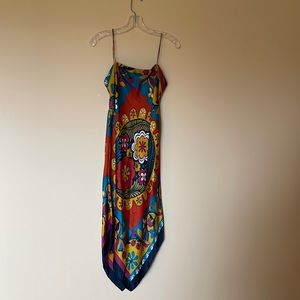 Cache dress - worn once. MIDI length, handkerchief hem